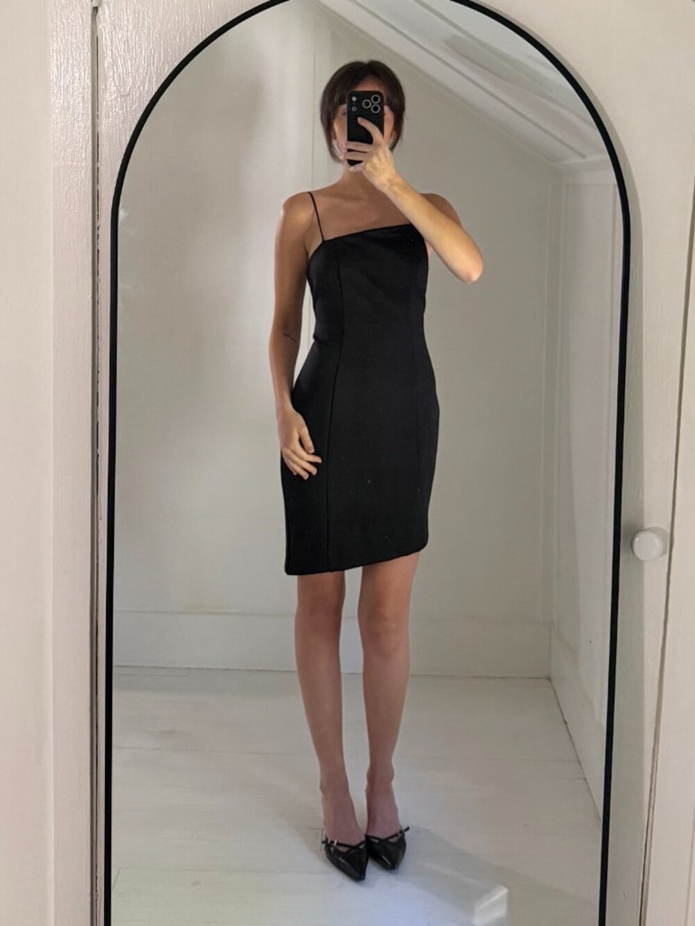Misha Collection Mallory Asymmetric Bodycon Mini Dress Black Size 4 Retail $235